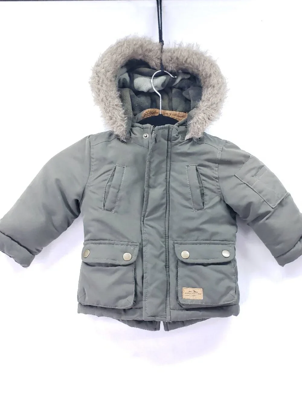 Carter’s Adventure Puffer Jacket Size 18 Months Hooded Winter Green